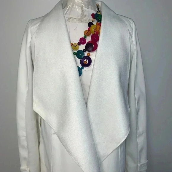 Andrew Marc Faux Leather & Knit Drape Front Jacket​​ - Picture 8 of 11